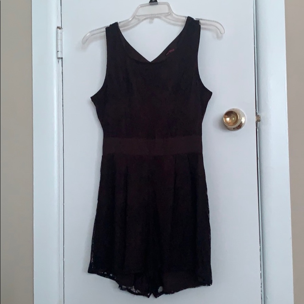 Material Girl black lace romper